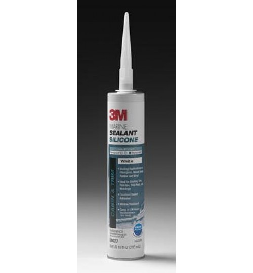 3M Marine Grade Silicone Sealant, 08027, 1/10 Gallon, White