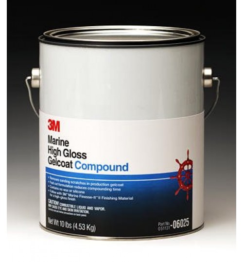 3M Marine High Gloss Gelcoat Compound, 06025, Gallon