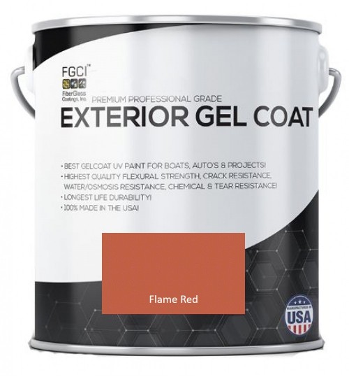 Flame Red (Bright Red Orange) Professional Grade Exterior Gel Coat
