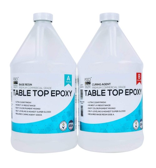 Crystal Clear Epoxy Table Top Resin, 2 Gallon Kit
