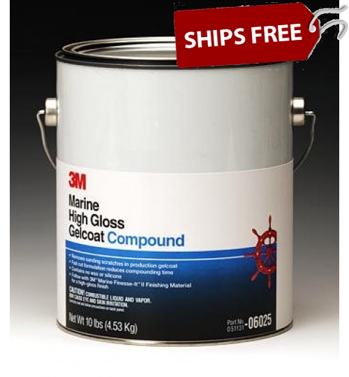 3M Marine High Gloss Gelcoat Compound, 06025, Gallon