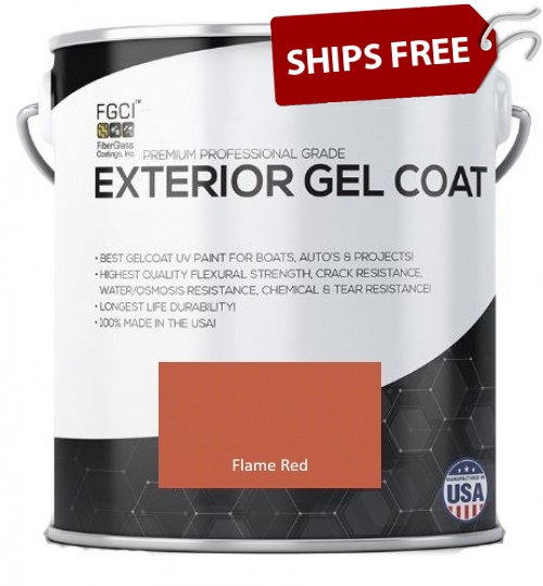 Flame Red (Bright Red Orange) Professional Grade Exterior Gel Coat