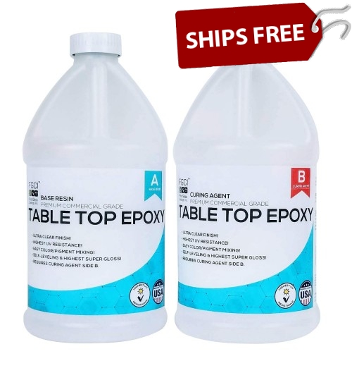 Crystal Clear Epoxy Table Top Resin, 1 Gallon Kit